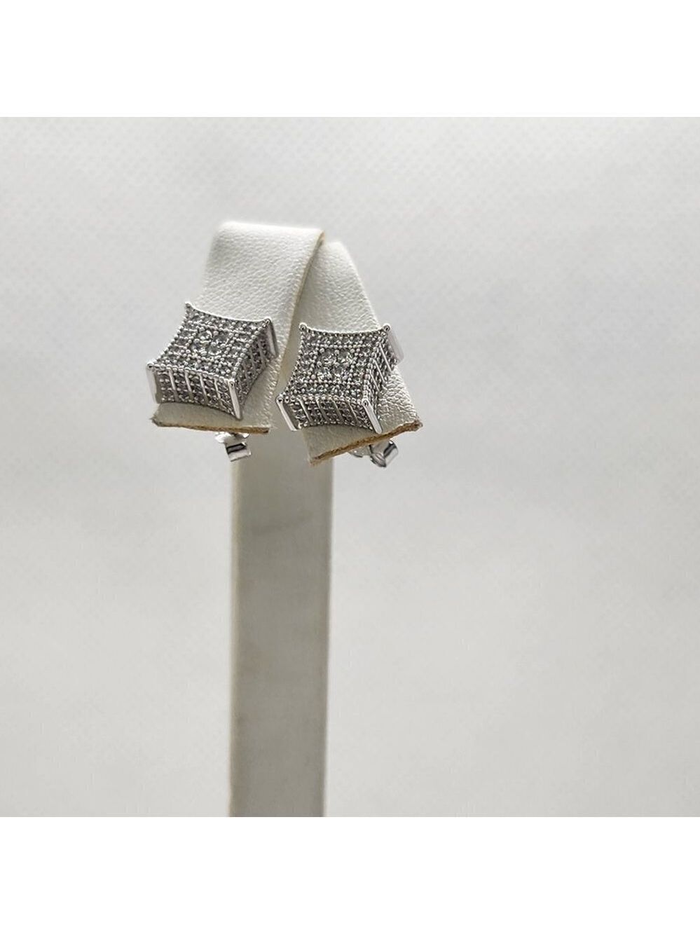 Brand New Sterling Silver 925 Square Cz Earrings